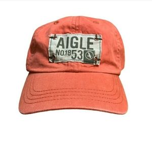 AIGLE 100% Cotton Logo Patch Strapback Cap.EUC!